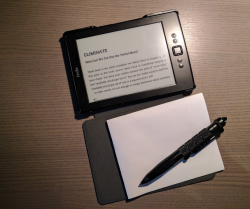 a photo of my kindle rotated in note taking mode