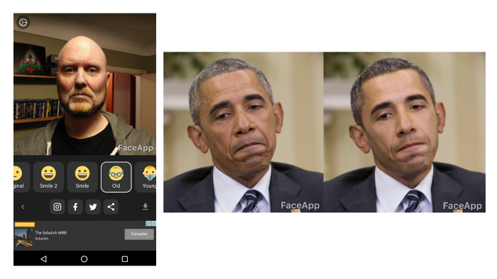 photos of faceapp's results - including the "hotness filter" making skin tones lighter
