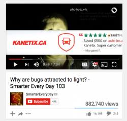 YouTube with overlayed banner ad