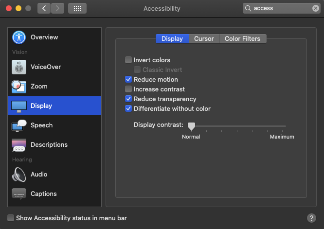 A screenshot of the macOS display controls