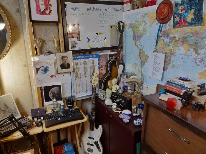 A photo of my eccentrically cluttered office space